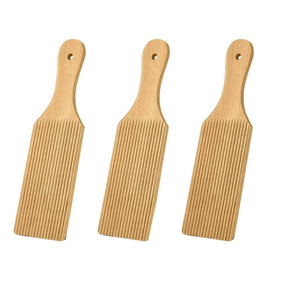 3 Pcs Gnocchi Boards and Wooden Butter Paddles for Rolling Dough 9.1 X 2.8 in Gnocchi Paddle Pasta Making Tools Roller