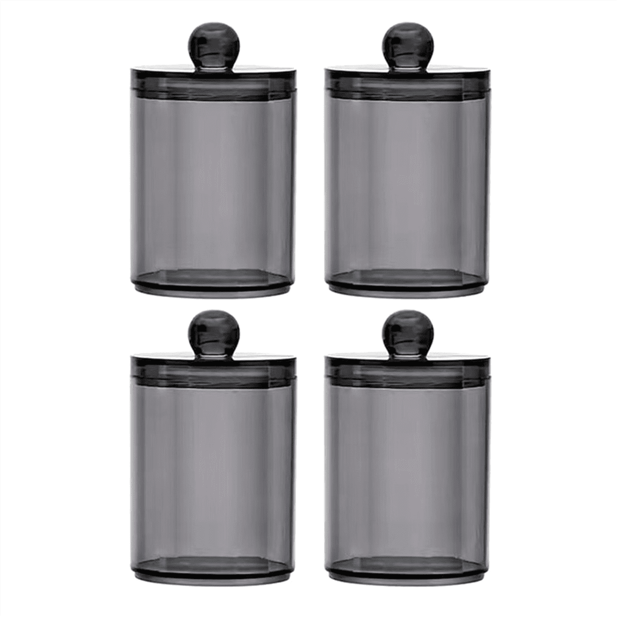 Winyuyby 4 Pack Cotton Ball Holder Dispensers Jars Bathroom Jars with Lids Set for Cotton Cotton