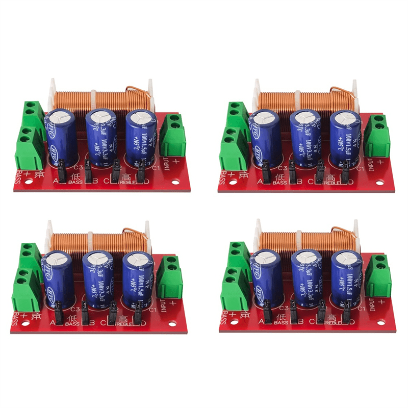 Winyuyby 4Pcs 400W Speaker Crossover 2 Way Audio Adjustment Tweeter