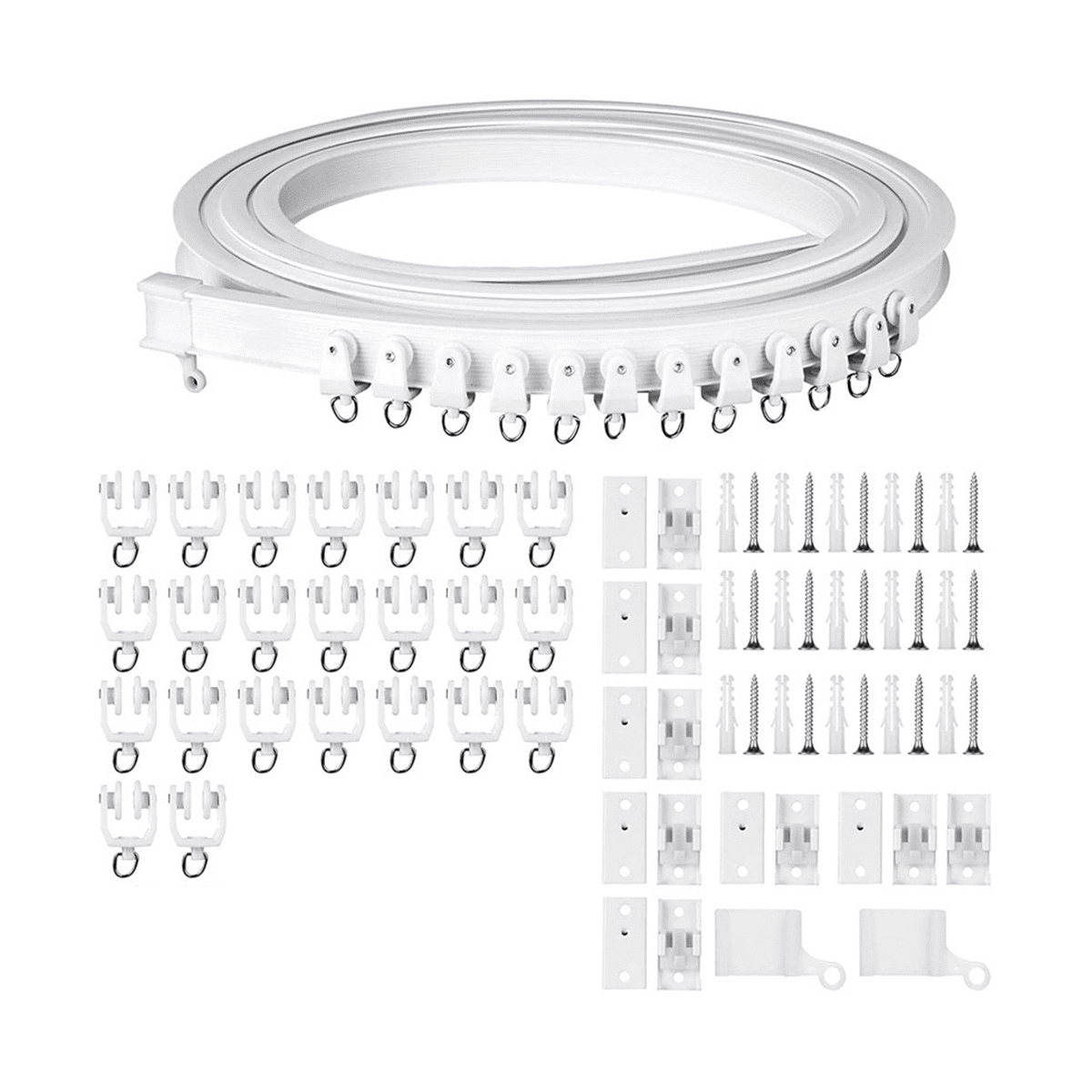 Winyuyby 5 Meters PVC Curtain Curved Rail Track Silent Slide Rail Can