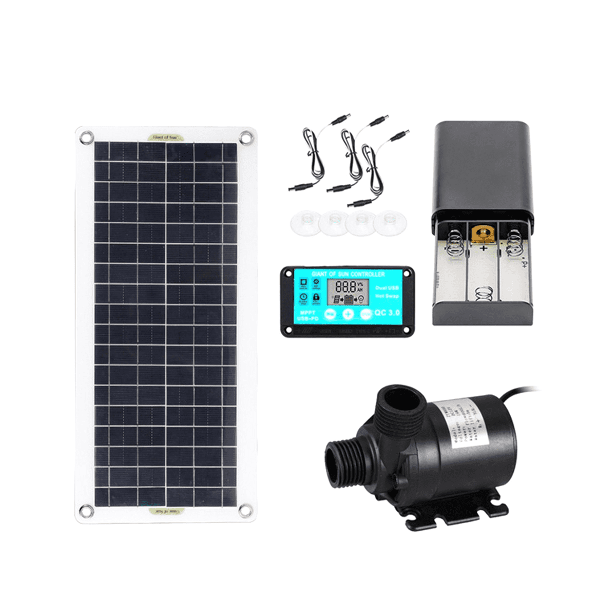 Winyuyby 50W Solar Water Pump DC12V 800L/H Low Noise Solar Water