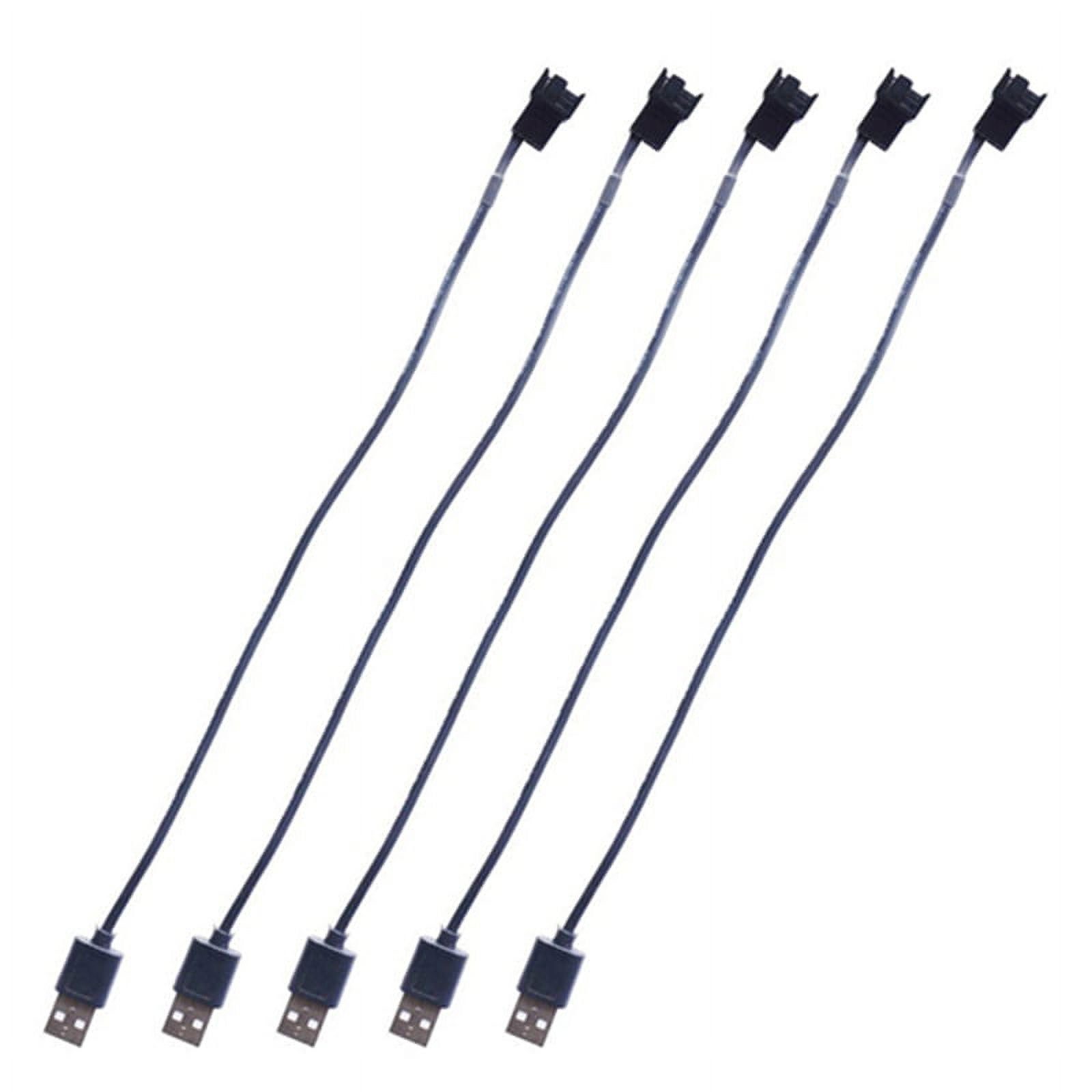 Winyuyby 5Pcs USB To Computer CPU Fan Cable USB To 4 Pin Fan Adapter