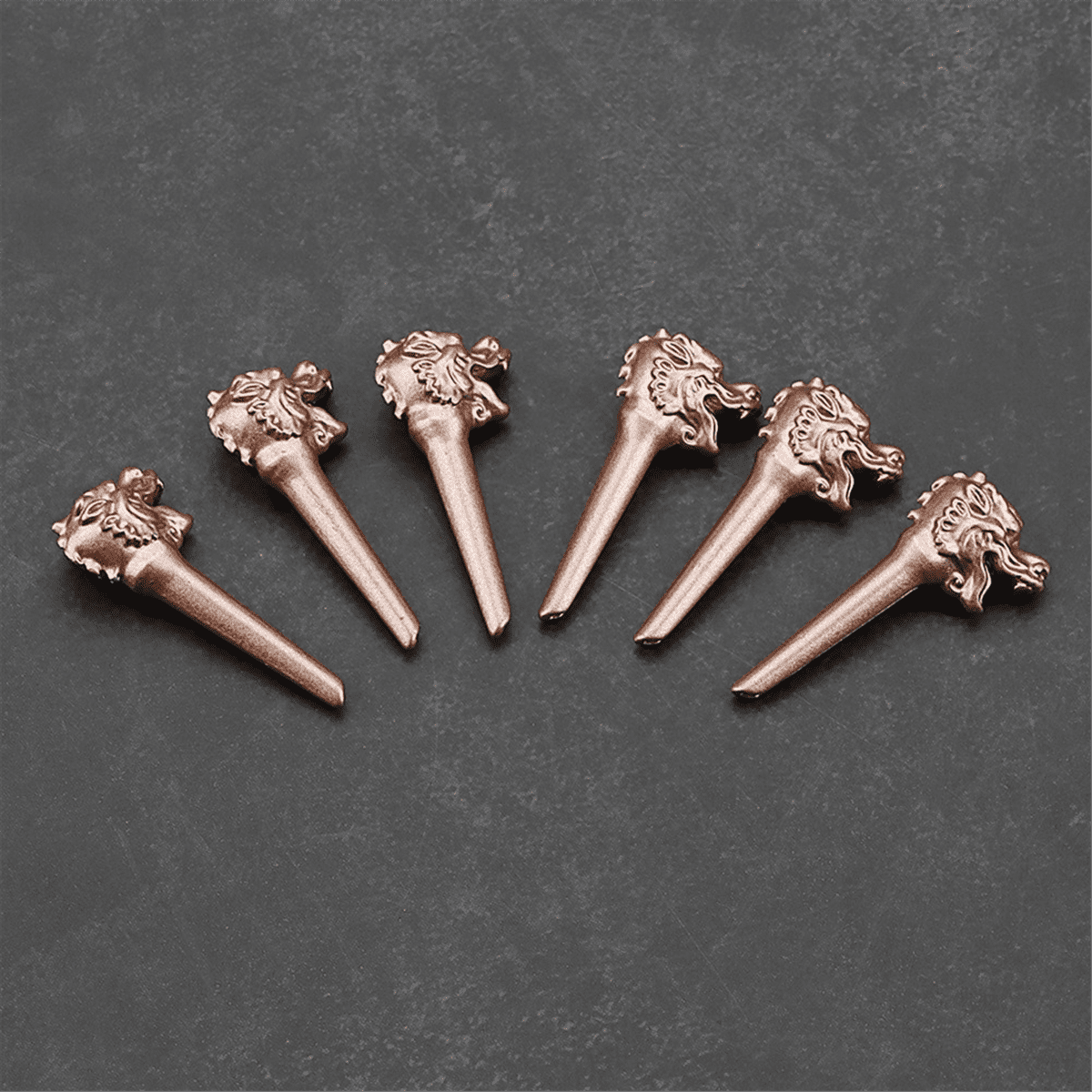 Winyuyby 6Pcs Dragon Metal Acoustic Guitar Bridge Pins Strings Fixed