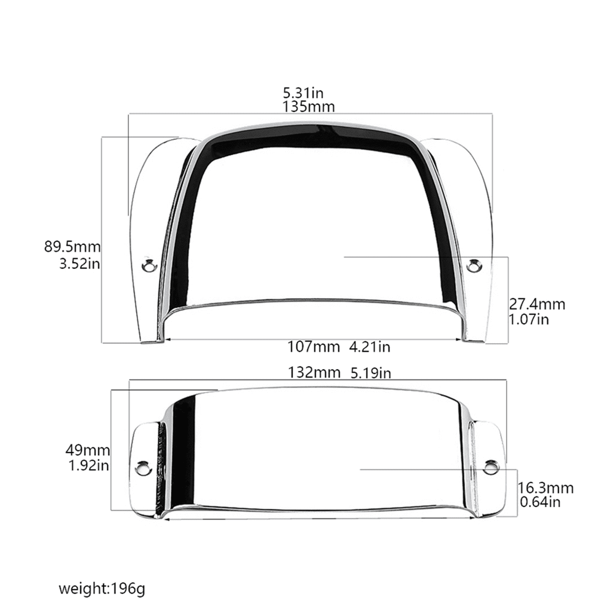 Winyuyby Fixed Chrome Bridge Tailpiece for Vintage Electric Guitar