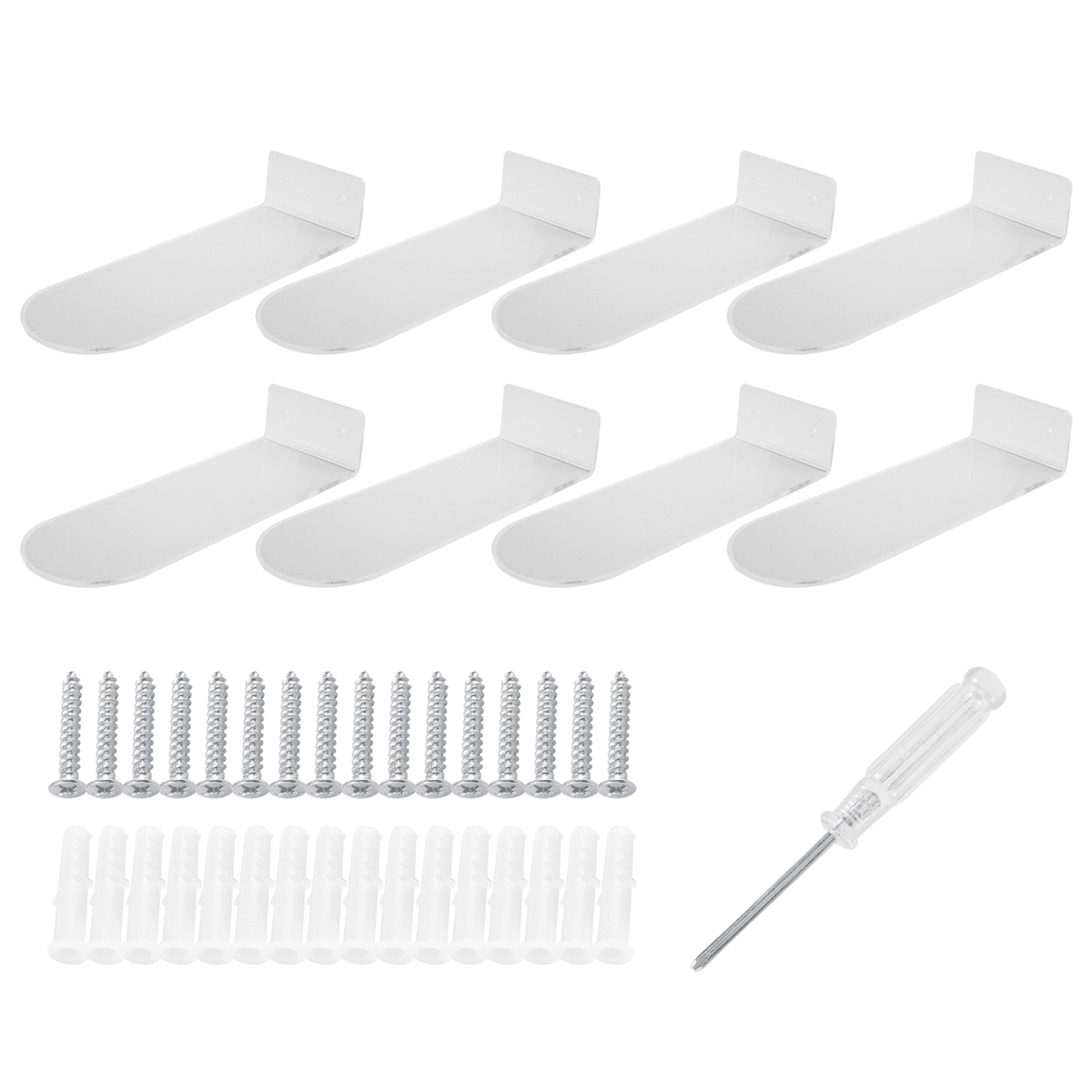 Winyuyby Floating Shoe Display Shelves for Wall Mount Set of 8,Clear