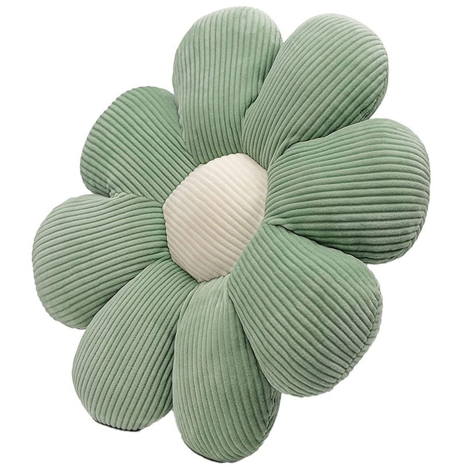 Winyuyby Flower Decorative Throw Pillow, Daisy Floor Cushion Sofa Throw Pillow for Living Room, Car, Bedroom Green