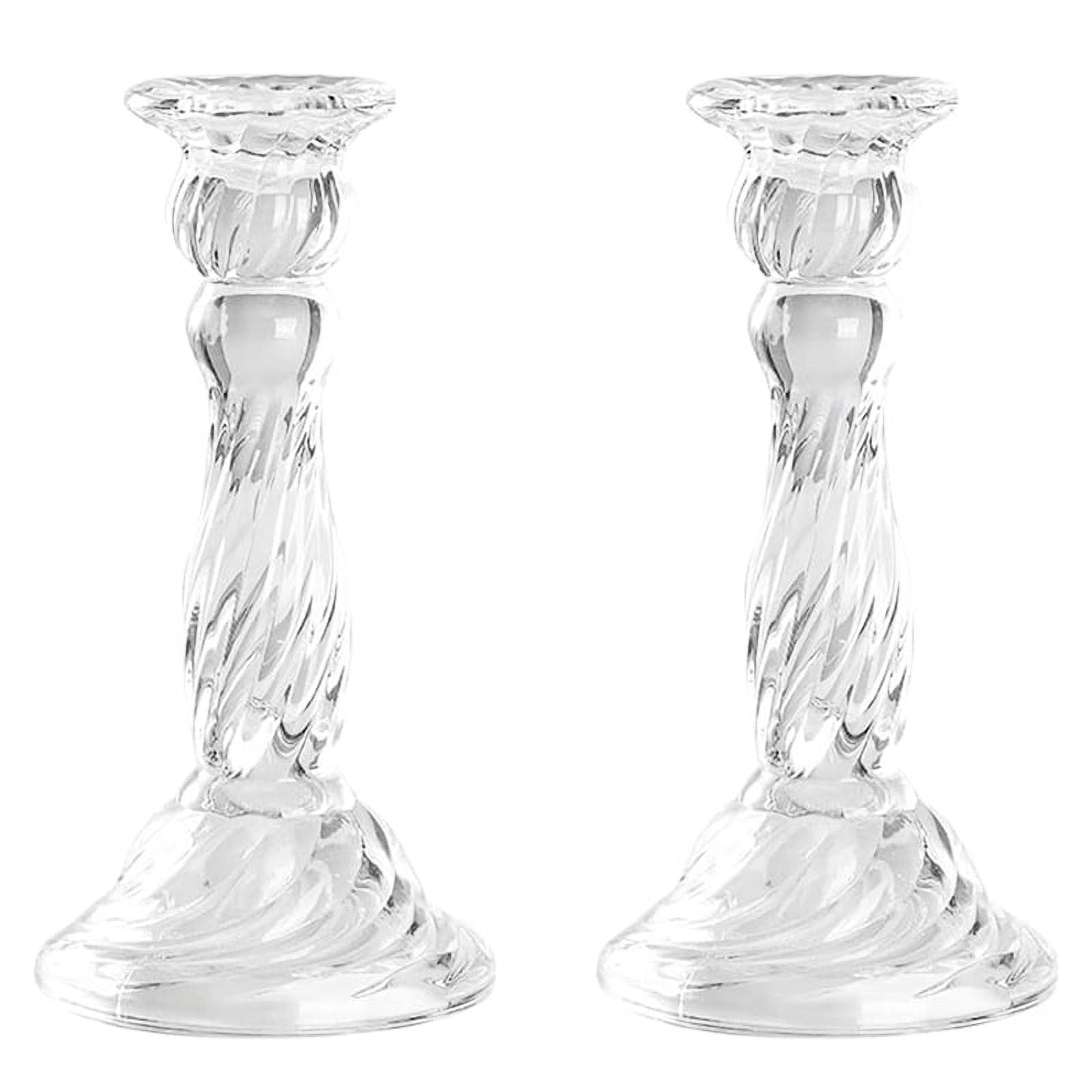 Winyuyby Glass Candle Holders Taper Candlesticks Candelabras for Table Wedding Celebration