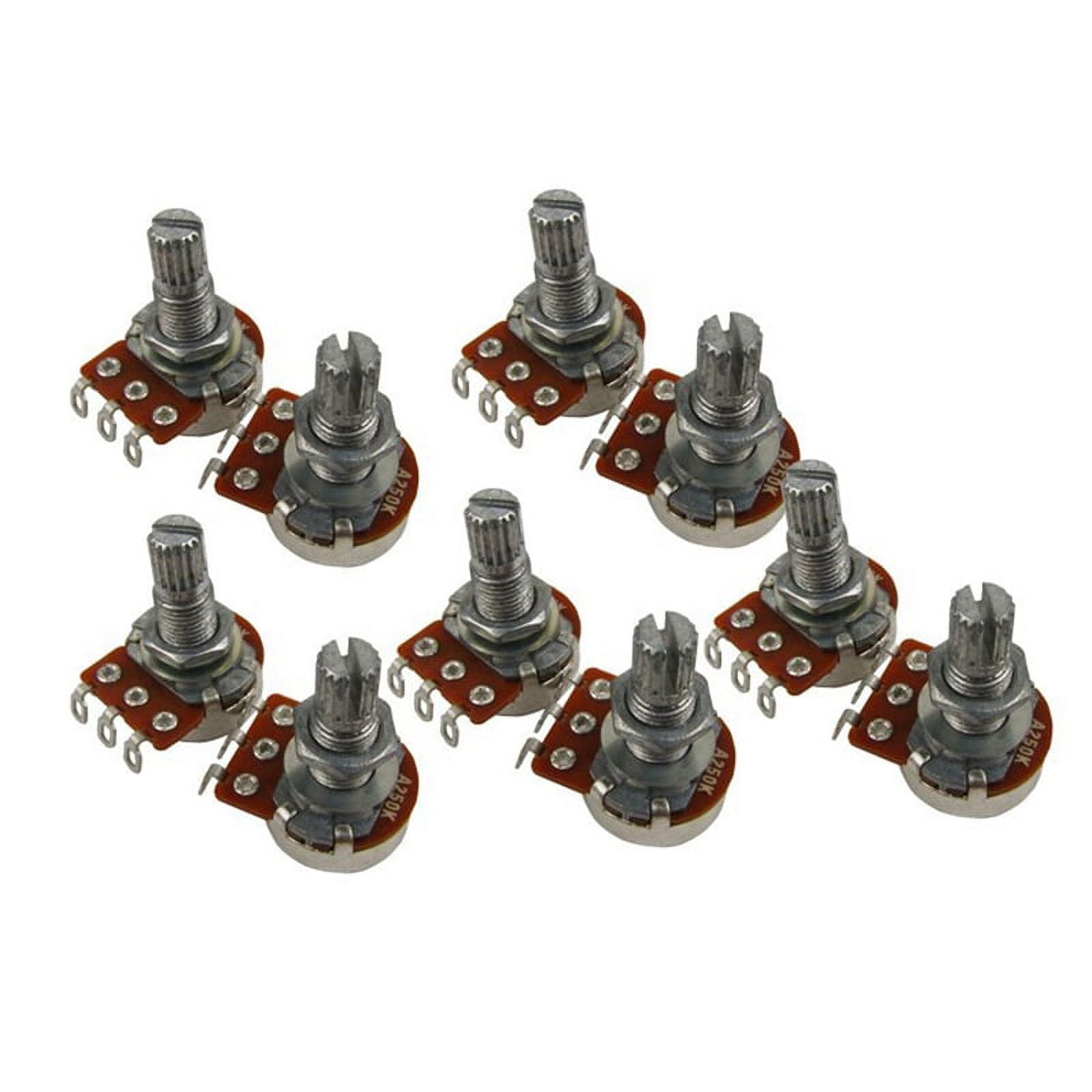 Winyuyby Guitar Small Size Pots A250K Potentiometers For Guitar Bass Parts (Pack Of 10
