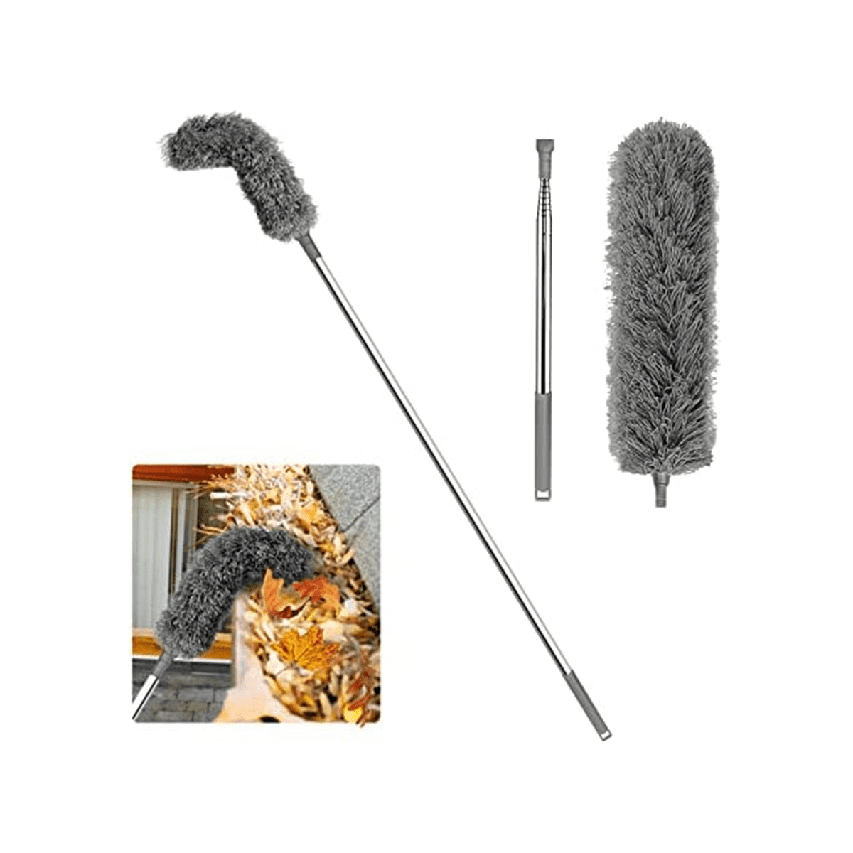 Winyuyby Gutter Cleaning Brush Roofing Tool with Telescopic Extendable
