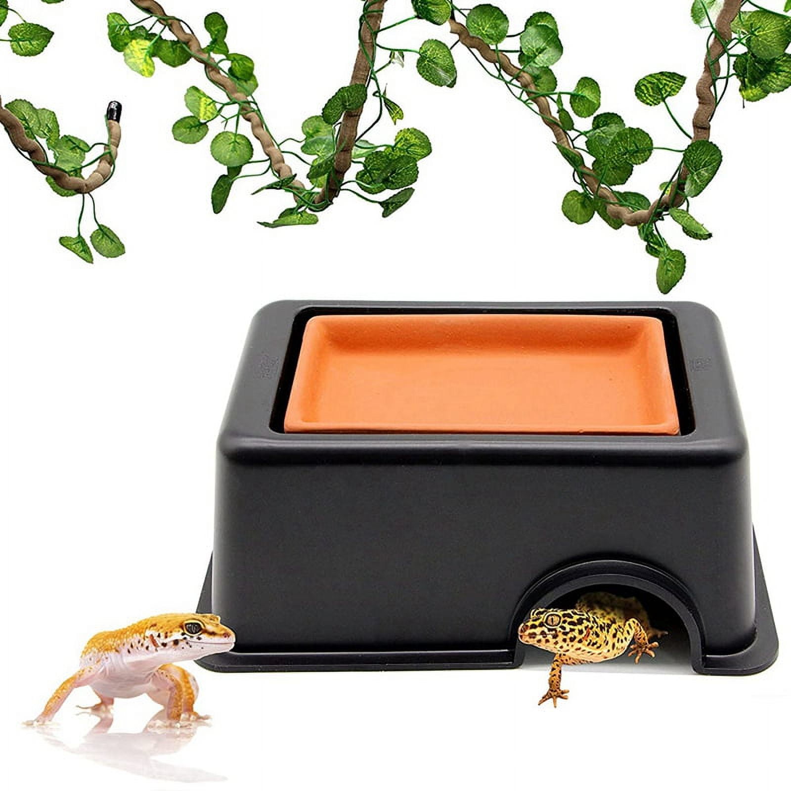 Winyuyby Reptile Hideout Box,Sink Humidifier Gecko Hide Hut Cave