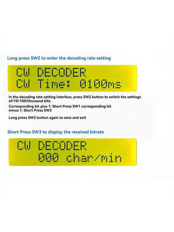 Upgraded CW Morse Code Decoder Finished+Case+Button Kit with Digital LCD CW Trainer Morse Code Decoder Kit