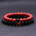 thumbnail image 1 of Wioihee 2Pcs Men Women 8mm Chakra Beads Elastic Natural Stone Agate Bracelet, 1 of 2