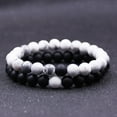 thumbnail image 1 of Wioihee 2Pcs Men Women 8mm Chakra Beads Elastic Natural Stone Agate Bracelet, 1 of 2