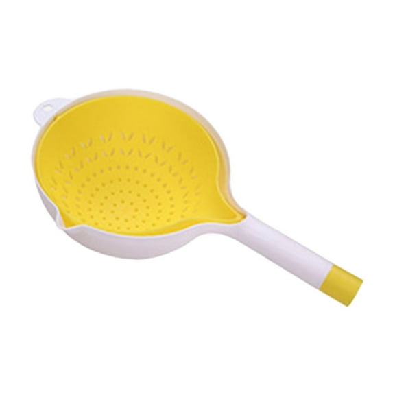 Wioihee Under $2.00 Double-layer rotatable colander, heat-resisted pasta strainer, food level BPA free colander,2 Set Kitchen Draining Bowl Vegetable Washing Basket