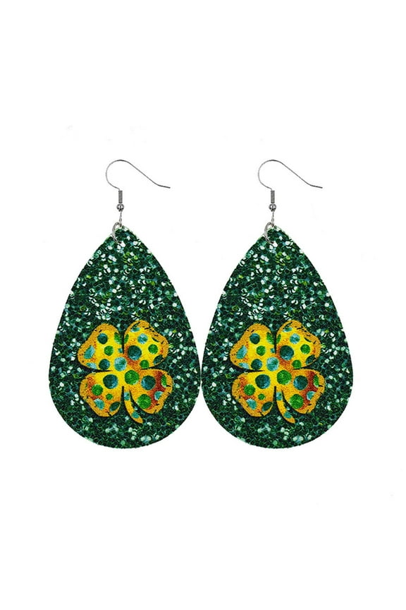 Under $2.00 Earrings Studs St Patricks Day Earrings for Women Rhinestone Green Heart Leaf Earring for Women St Patricks Day Accessories