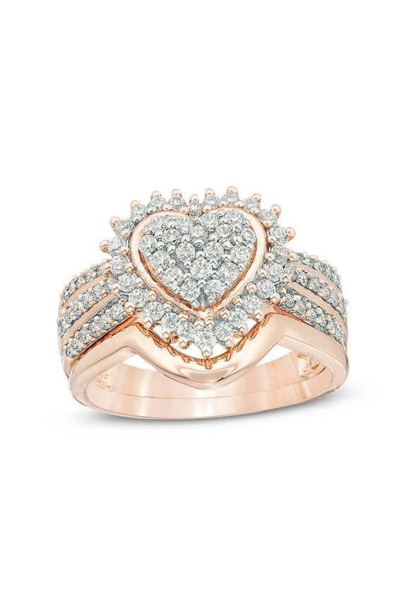 Under $2.00 Moissanite Halo Wedding Rings Set D Color Round Cut 14K Yellow Gold Plated 925 Sterling Silver Promise Anniversary Engagement Bridal Rings Set for Women