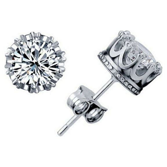 Wioihee Moissanite Stud Earrings Women Sterling Silver Moissanite Diamond Men's Stud Earrings D Color Brilliant Round Cut Lab Created Moissanite Earrings for Men Women