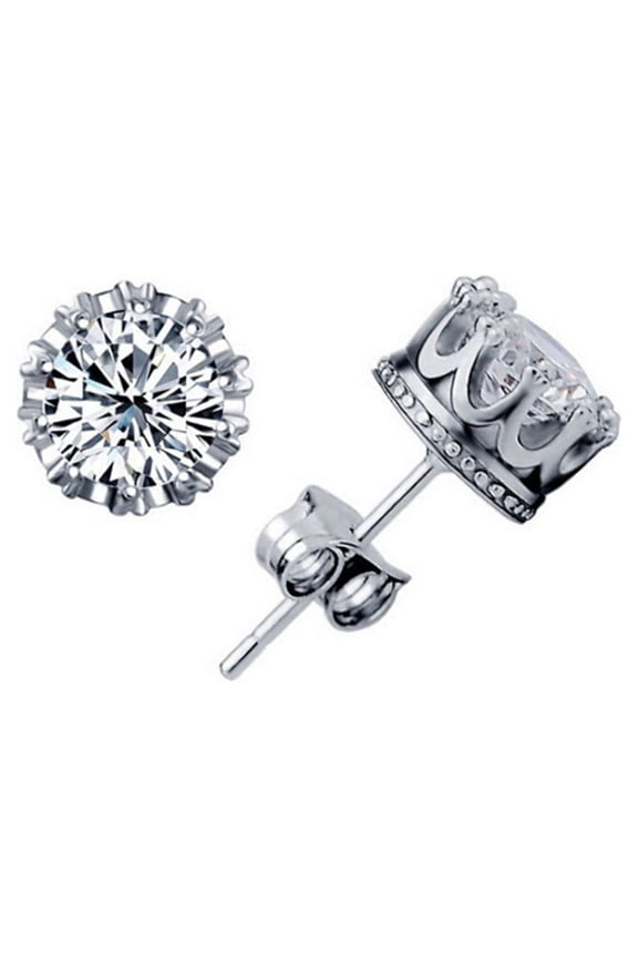 Moissanite Stud Earrings Women Sterling Silver Moissanite Diamond Men's Stud Earrings D Color Brilliant Round Cut Lab Created Moissanite Earrings for Men Women