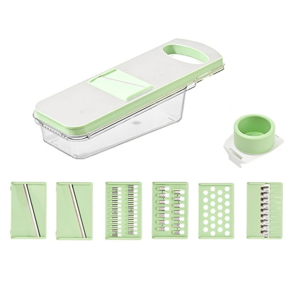 Wioihee Under $2.00 Multifunctional Grater Six Cutting Tools Round Vegetable Chopper Vegetable Chopper Food Chopper with Container Vegetable Chopper with Container