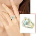 thumbnail image 1 of Wioihee Under $2.00 3PCS Set Natural Turquoise Diamond Rings Mother's Day Birthday Gift Jewelry for Women, 1 of 6