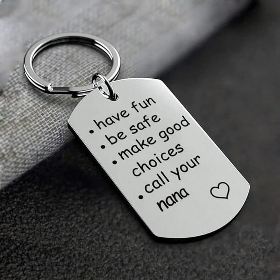 Wioihee Under $2.00 Be Safe, Make Good Choices and Call Your Grandma/Grandpa Keychain