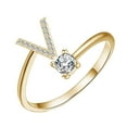 thumbnail image 1 of Wioihee Under $2.00 Exquisite 26 English Alphabet Style Ring Letter Copper Ring, 1 of 1