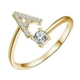 thumbnail image 1 of Wioihee Exquisite 26 English Alphabet Style Ring Letter Copper Ring, 1 of 3