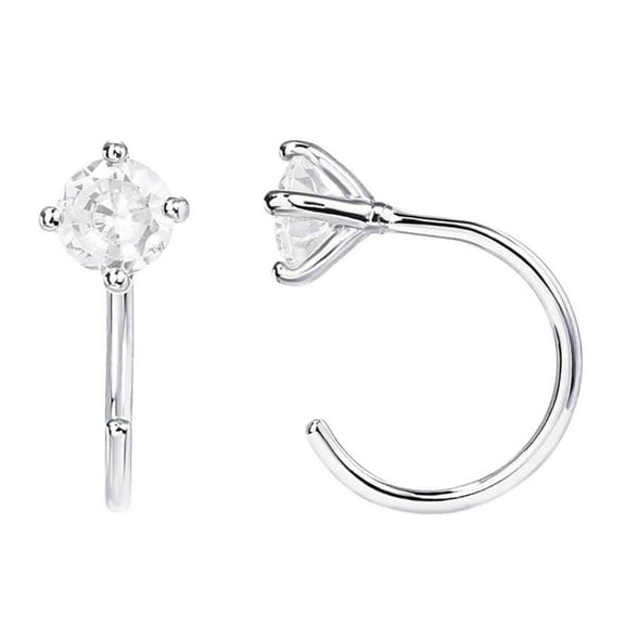 Wioihee Half Hoop Earrings 925 Sterling Silver Tiny Huggie Hoop Small Comfy Half Hoop C Hoop Earrings for Women