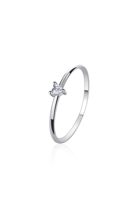 Heart-shaped Ring Women's Inlaid Zircon Heart-shaped Thin Ring Valentine's Day gift