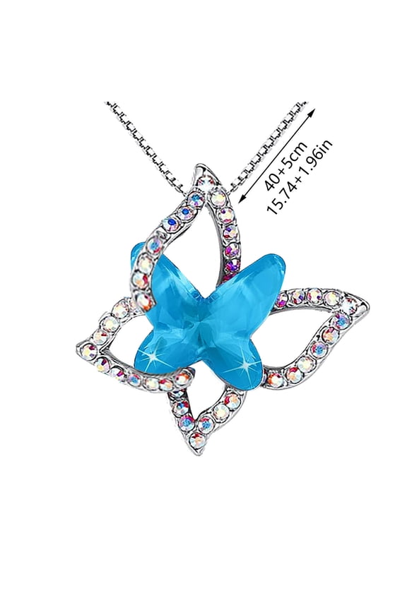 Ladies Crystal Necklace Multicolor Fashion Pendant Necklace for Christmas gift