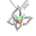 thumbnail image 1 of Wioihee Multi-colors Beautyiful Butterfly Pendant Necklace Crystal Long Chain Sweater Necklace for Women-Blue, 1 of 2