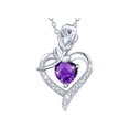 thumbnail image 1 of Wioihee Clearance Under $2.00 Ladies Fashion Rose Heart Diamond Pendant Necklace Mother's Day Gift Jewelry Valentine's Day gift, 1 of 2