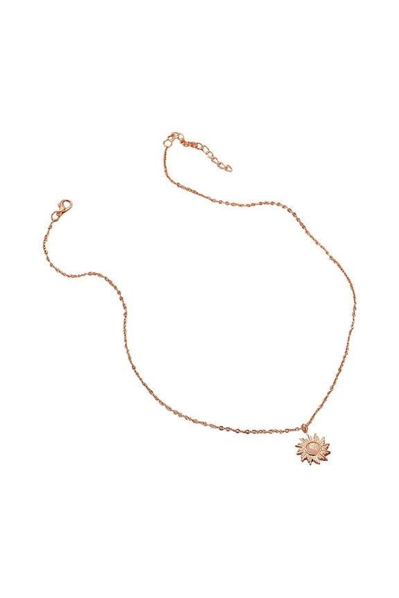 Opal Small Sun Necklace Elegant Temperament Clavicle Chain