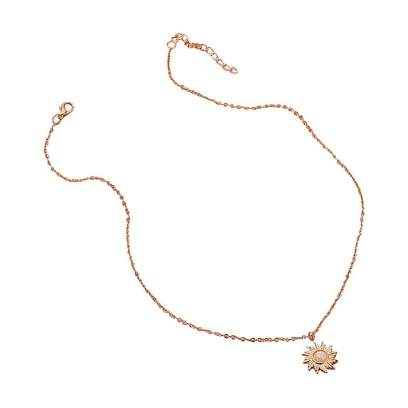 Wioihee Opal Small Sun Necklace Elegant Temperament Clavicle Chain