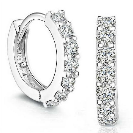 Wioihee Under $2.00 Rhinestones Hoop Diamond Earrings for Women