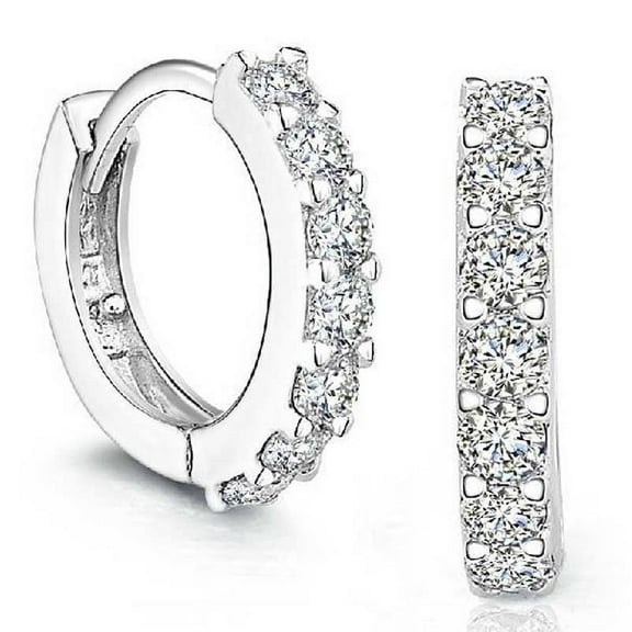Wioihee Under $2.00 Rhinestones Hoop Diamond Earrings for Women