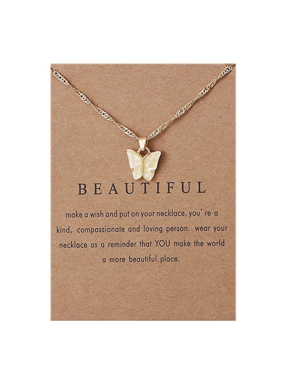 Wioihee Clearance Under $2.00 Sweet Necklace Acrylic Color Clavicle Chain Necklace Valentine's Day gift