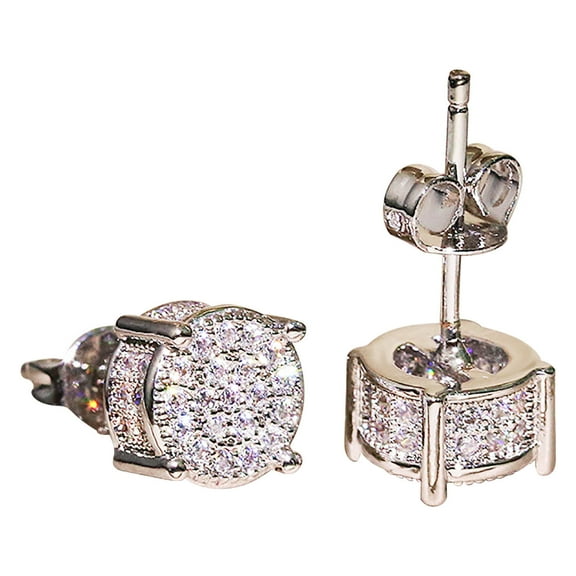Wioihee Women Synthetic Diamond Ear Studs, Jewelry Wedding Gift Zircon Ear Studs for Party