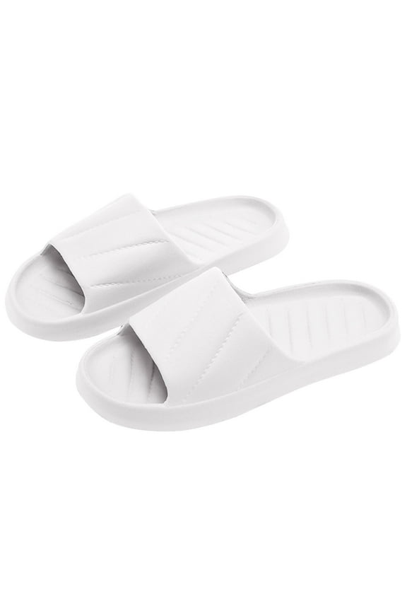 Cloud Slides for Women, Non Slip Thick Sole EVA Pillow Slippers, Unisex Quick Drying Super Soft Comfort Shower Shoes,Lightweight Open Toe Beach Platform Slide Sandals White 41