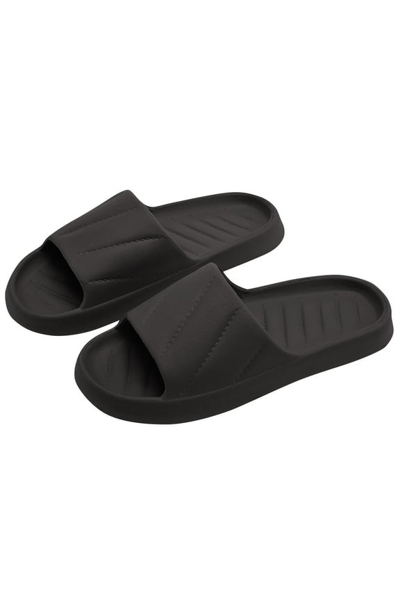 Cloud Slides for Women, Non Slip Thick Sole EVA Pillow Slippers, Unisex Quick Drying Super Soft Comfort Shower Shoes,Lightweight Open Toe Beach Platform Slide Sandals Clearance Black 41