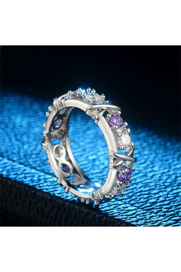 Engraved Cut Cubic Zirconia Engagement Ring Diamond Wedding Bands for Women CZ Solitaire Sterling Silver Anniversary Bridal Promise Rings Set