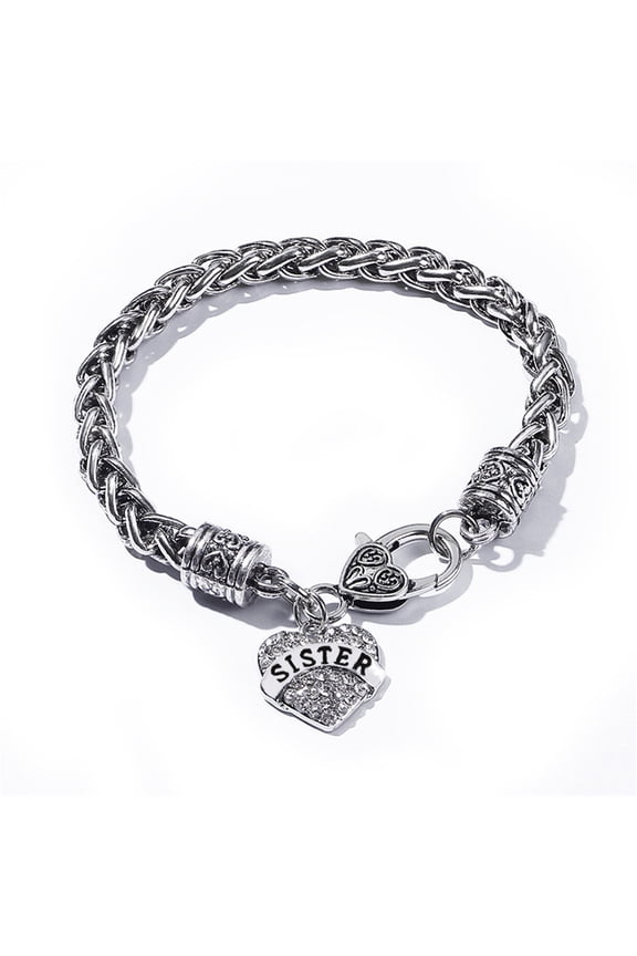 Family Members Heart Bracelets Silver Vintage Carved Chain Bracelets, Charm Bracelet Gifts for Women Mom/Daughter/Grandma/Sister