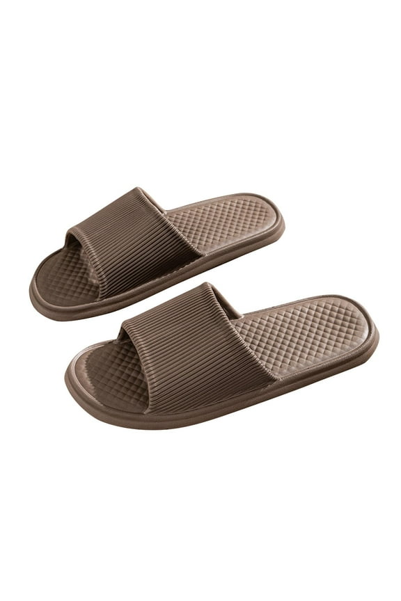 Floopi Flip Flops for Women Casual Thong Womens Sandals Comfort Heel Cushion, Ladies Beach Sandals with Indoor & Outdoor Anti Skid Soles Coffee-L 41