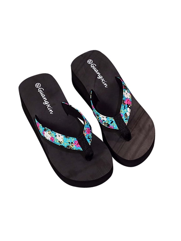 Floopi Flip Flops for Women Casual Thong Womens Sandals Comfort Heel Cushion, Ladies Beach Sandals with Indoor & Outdoor Anti Skid Soles Light blue 6(36)