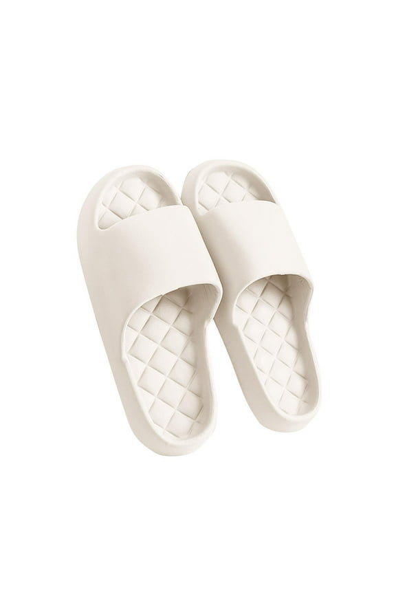 Floopi Flip Flops for Women Casual Thong Womens Sandals Comfort Heel Cushion, Ladies Beach Sandals with Indoor & Outdoor Anti Skid Soles White-E 39