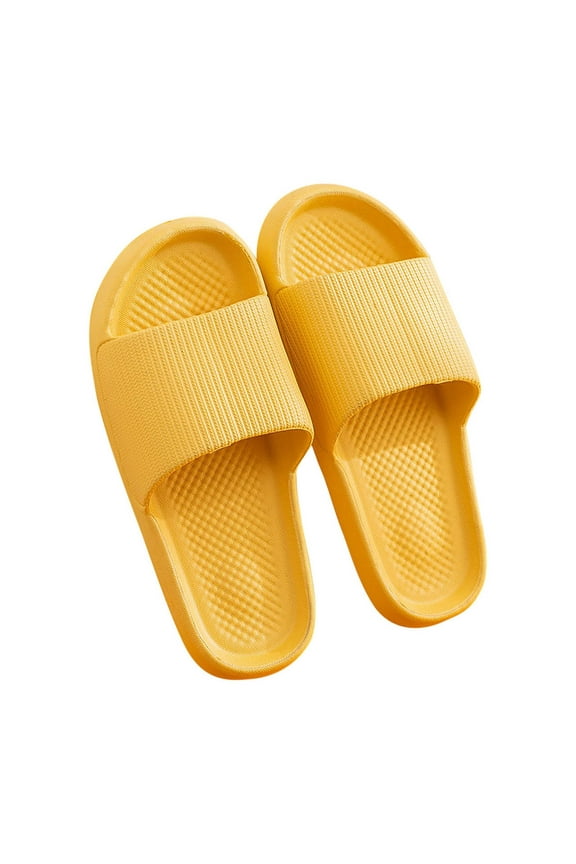 Floopi Flip Flops for Women Casual Thong Womens Sandals Comfort Heel Cushion, Ladies Beach Sandals with Indoor & Outdoor Anti Skid Soles Yellow-A 6.5(38)