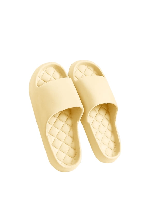 Wioihee Floopi Flip Flops for Women Casual Thong Womens Sandals Comfort Heel Cushion, Ladies Beach Sandals with Indoor & Outdoor Anti Skid Soles Yellow-E 39