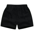 thumbnail image 1 of Wioihee Girl's Mid Rise Ripped Raw Hem Distressed Frayed Straight Leg Jean Elastic Waist Denim Shorts with Pocket Clearance Black 12 Years, 1 of 5