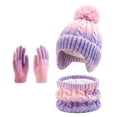 thumbnail image 1 of Wioihee Kids Winter Hat Gloves Scarf Set,Children Hats Beanie with Pom Knit Neck Warmer Gaiter Mittens Fleece Lined Set, 1 of 7