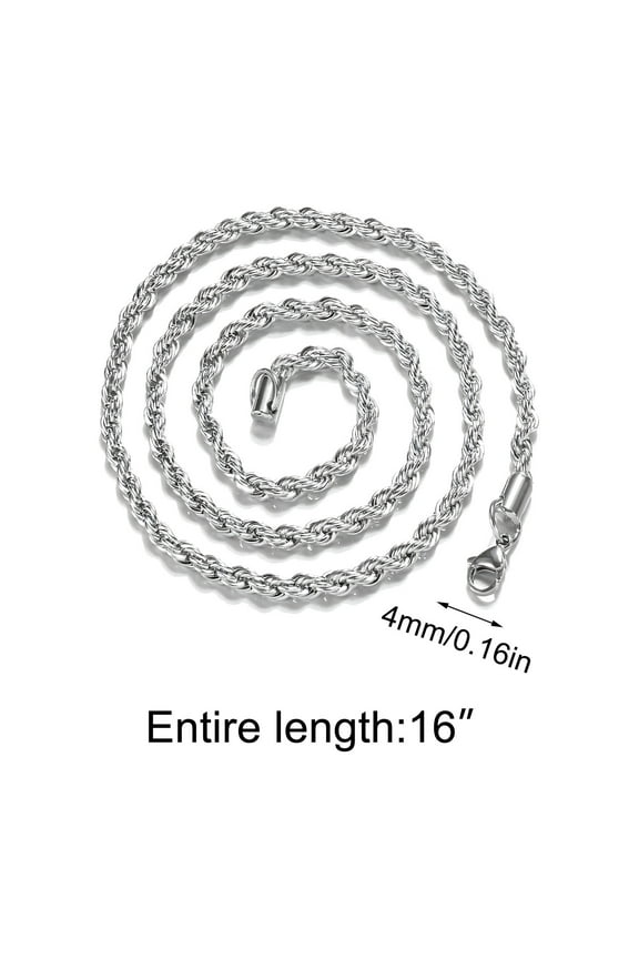 Ladies' jewelry 16-30Inch for Women Men Beautiful Fashion 925 4Mm Rope Chain Necklace Pendant High Decoration Jewelry Commemorative with You Accessori